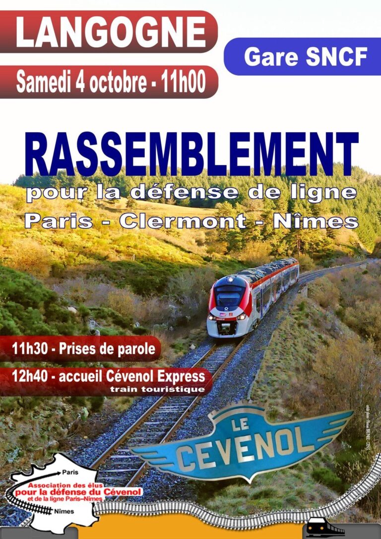 Rassemblement pour la défense de la ligne Paris Clermont-Ferrand Nîmes