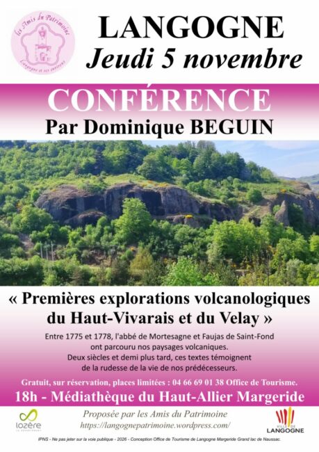 Image 2 : CONFÉRENCE - PREMIÈRES EXPLORATIONS VOLCANOLOGIQUES  DU HAUT-VIVARAIS ET DU VELAY